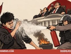 Demo DPRD Purwakarta Memanas, Polisi Semprotkan APAR ke Arah Mahasiswa? 